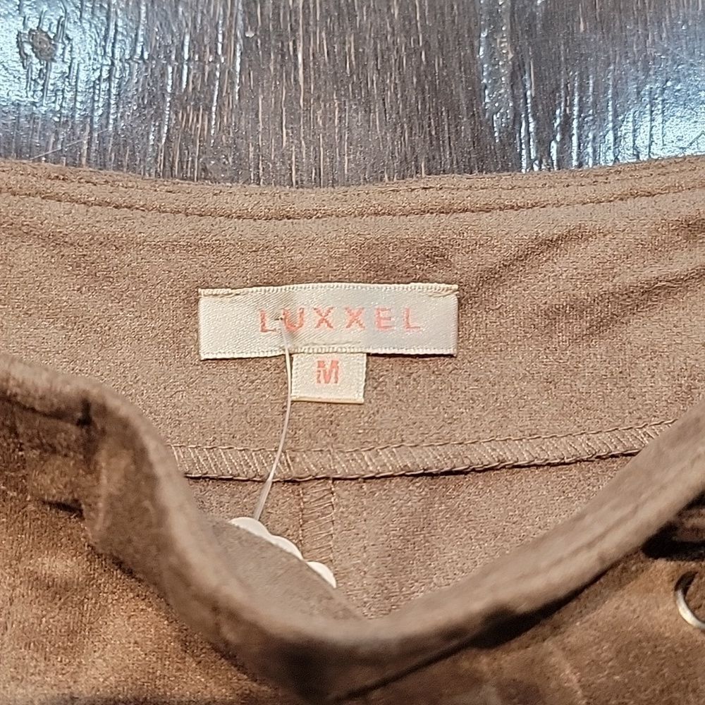 Luxxel Mocha Suede Lace-up Shorts - Picture 5 of 16